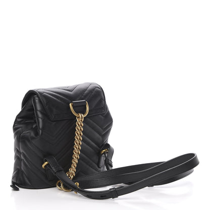 Gucci Calfskin Matelasse GG Marmont Flap Backpack Black 2 of 10