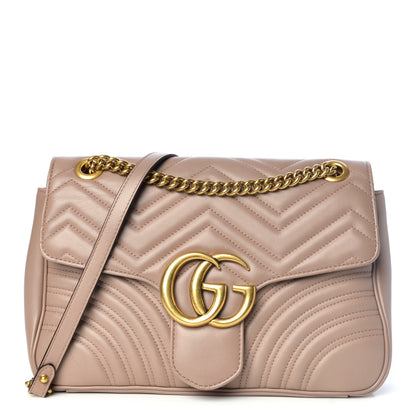 Gucci Calfskin Matelasse Medium GG Marmont Shoulder Bag Porcelain Rose 1 of 11