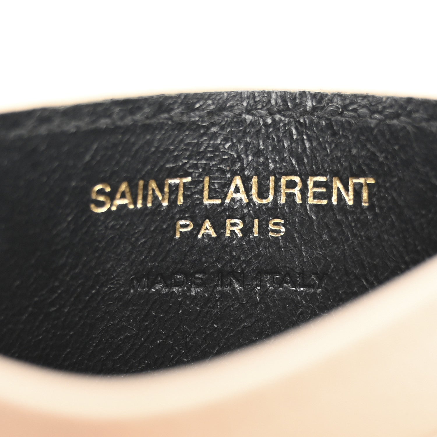 Saint Laurent Grain De Poudre Matelasse Chevron Monogram Credit Card Case Nude Powder 6 of 13