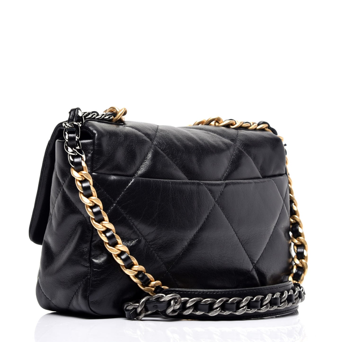 Lambskin Quilted Medium Chanel 19 Flap Black