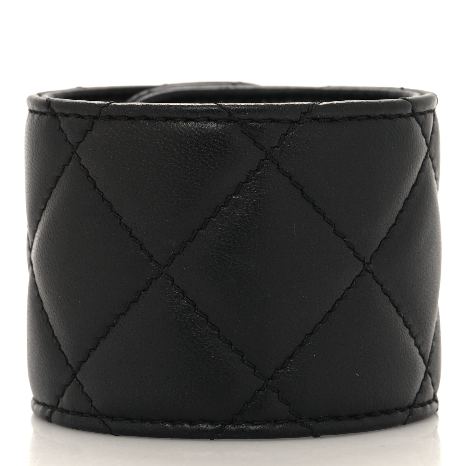 Chanel Lambskin Quilted CC Turnlock Cuff Bracelet S Black 3 of 5
