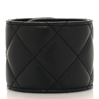 Chanel Lambskin Quilted CC Turnlock Cuff Bracelet S Black 3 of 5
