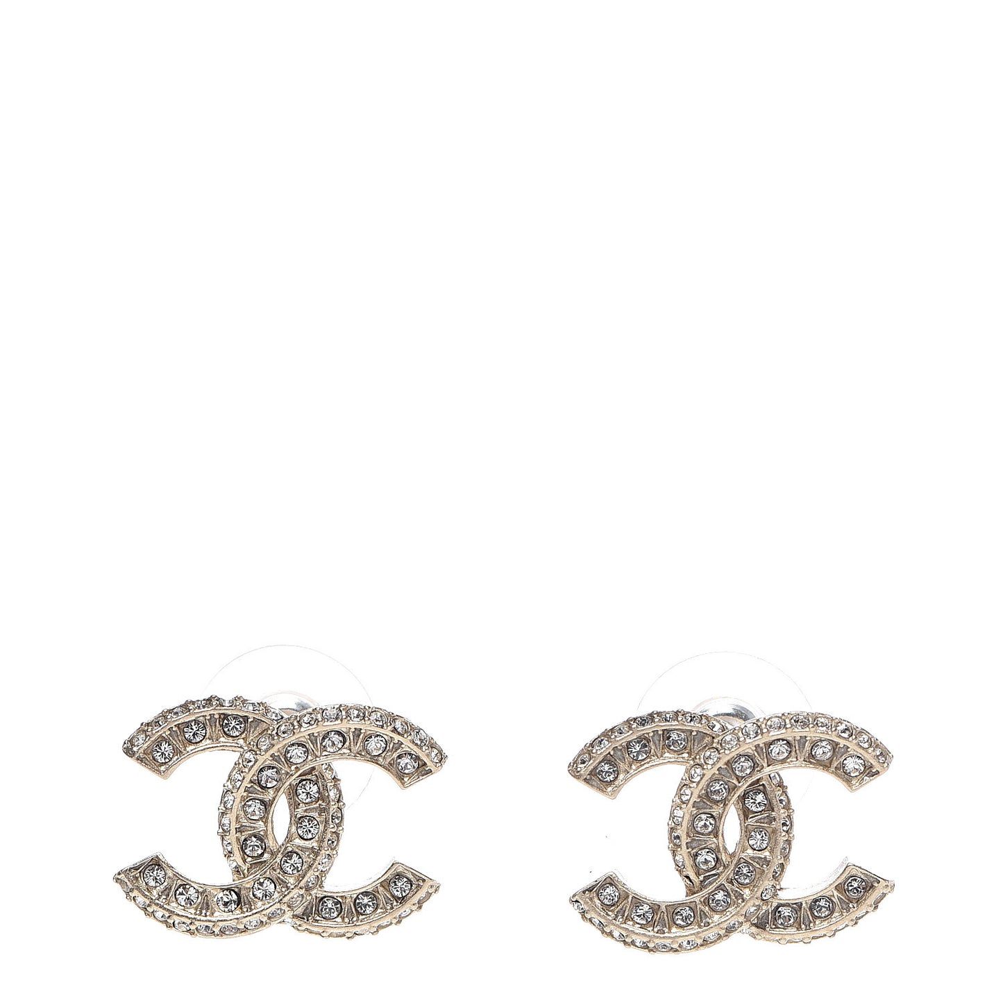 Crystal CC Earrings Light Gold