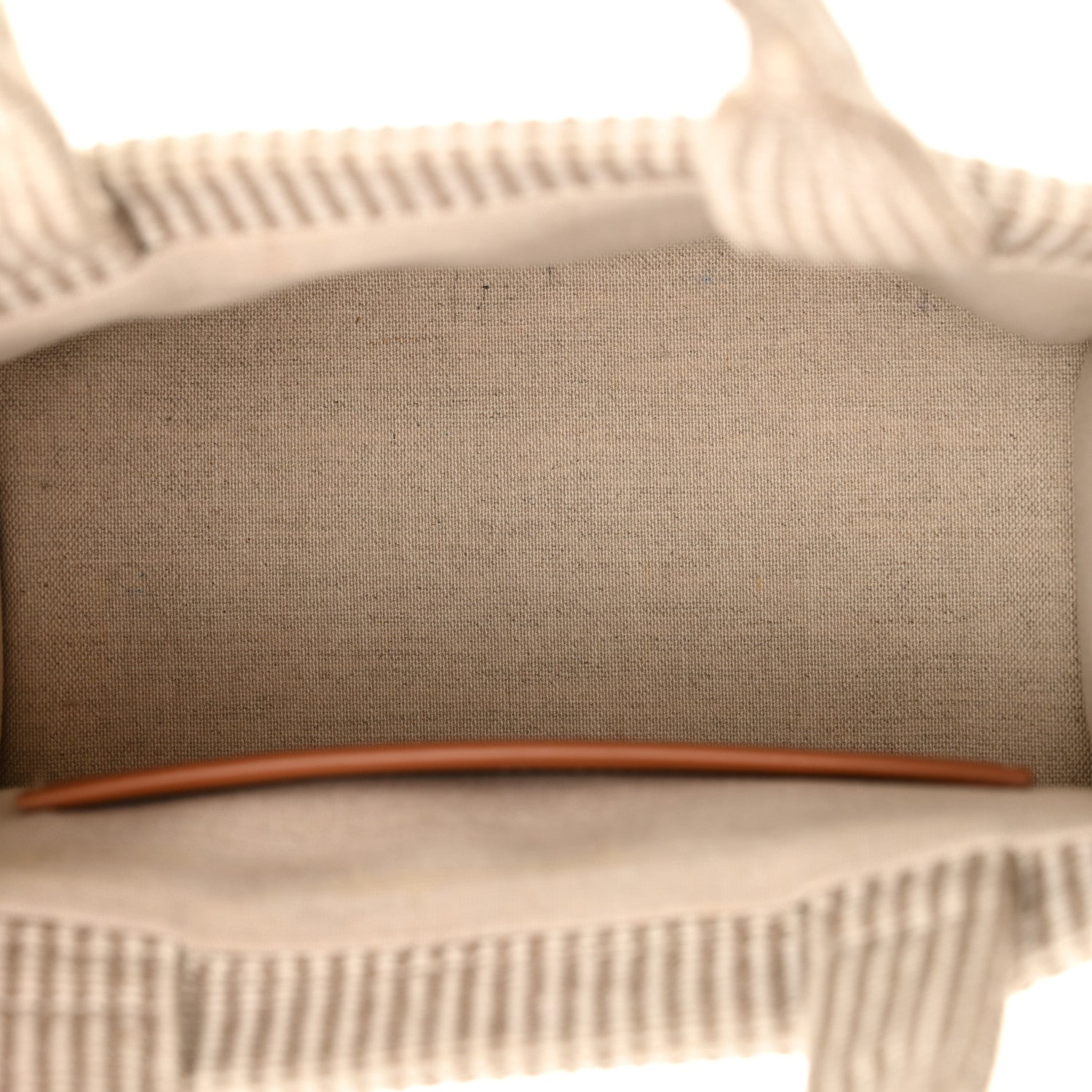Celine Canvas Calfskin Striped Triomphe Small Cabas Beige 4 of 12