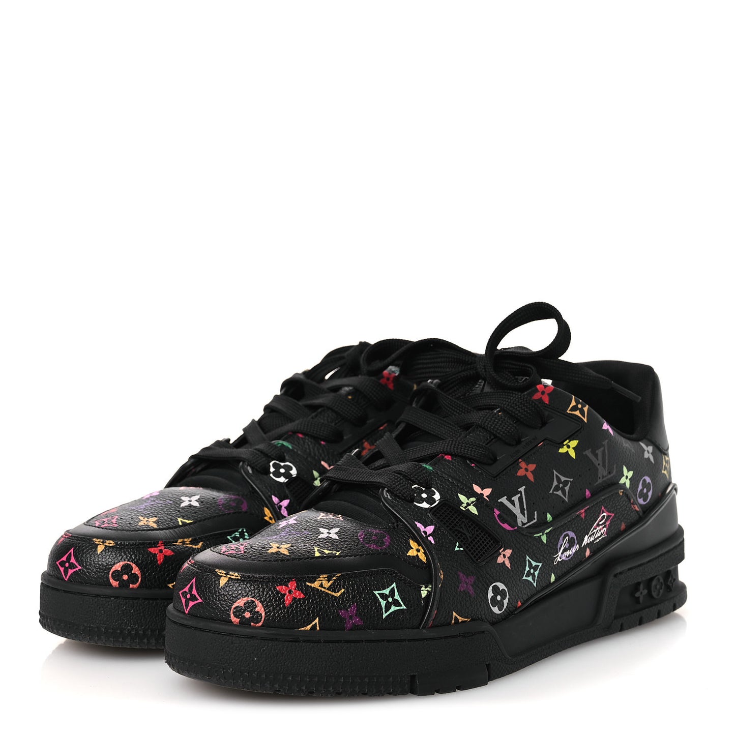 LV X TM Calfskin Monogram Multicolor Womens LV Trainer Sneakers 40 Black