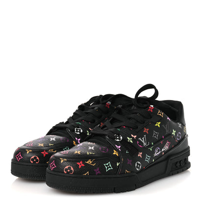 Louis Vuitton LV X TM Calfskin Monogram Multicolor Womens LV Trainer Sneakers 40 Black 4 of 10