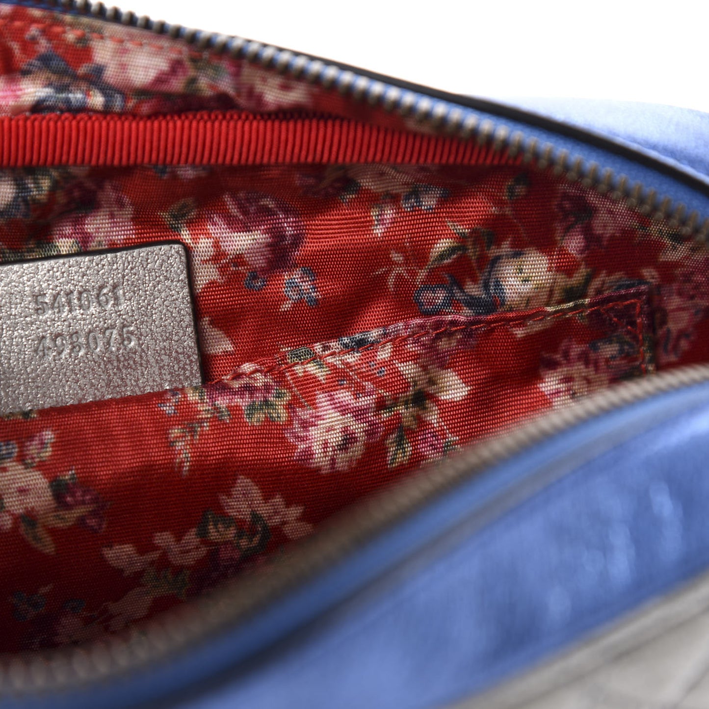 Laminated Nappa Trapuntata Small Zumi Shoulder Bag Rosso Marine Argento