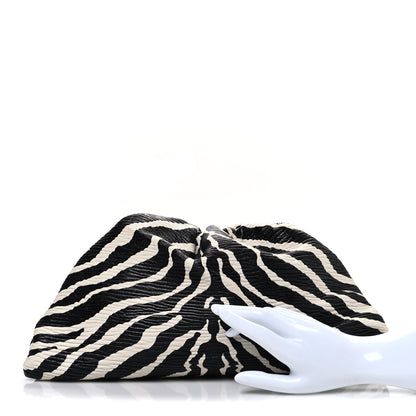 Bottega Veneta Nappa Zebra Print The Pouch Oversized Clutch White Black 2 of 10