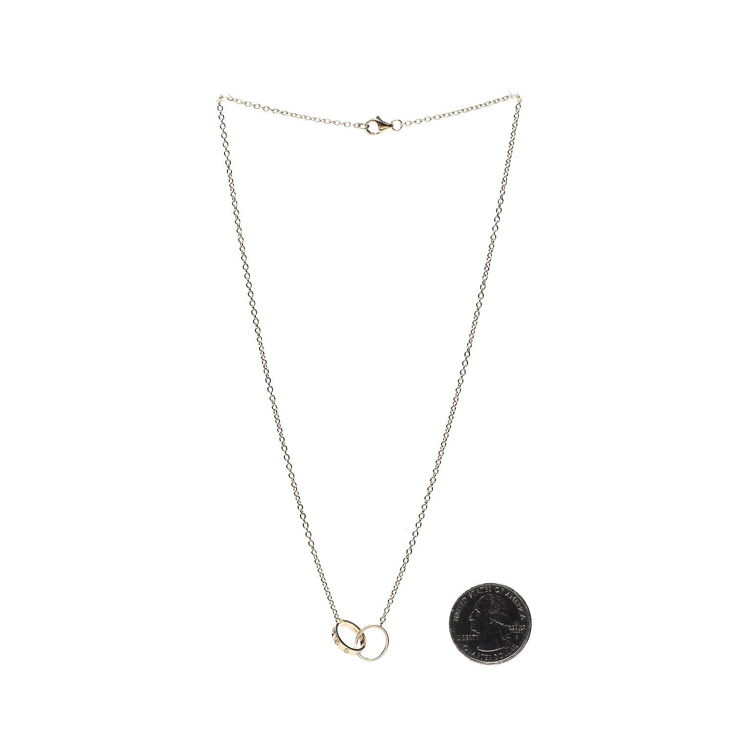 Cartier 18K Yellow Gold Interlocking LOVE Necklace 2 of 5