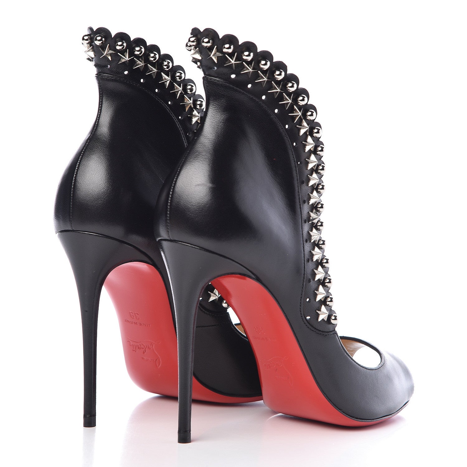 Christian Louboutin Shiny Nappa Roucouloucou 100 Pumps 39 Black Silver 4 of 9