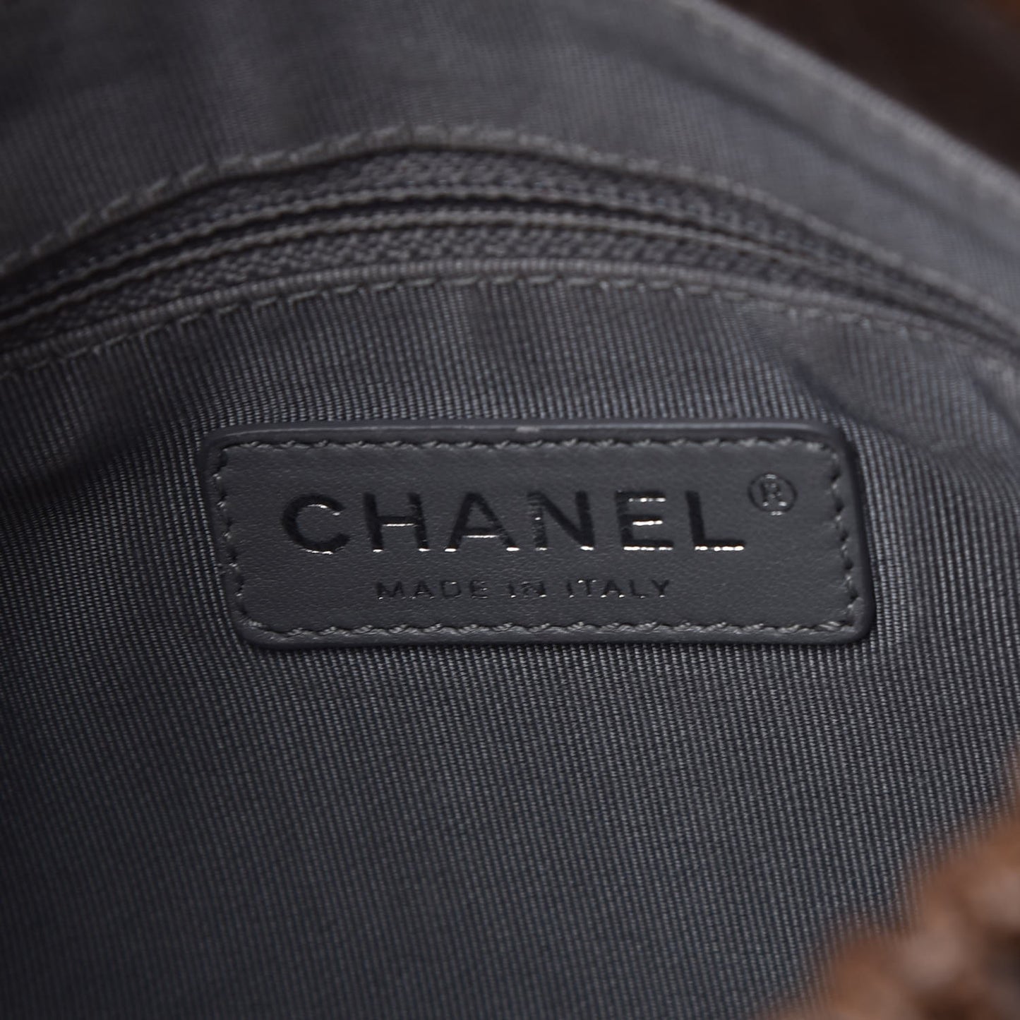 Caviar Quilted Medium Elastic Flap Brown