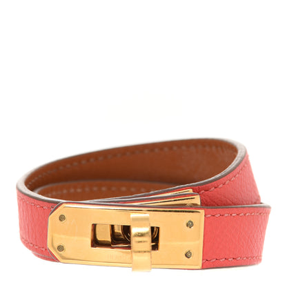 Hermes Epsom Kelly Double Tour Bracelet S Rouge Pivoine 1 of 8