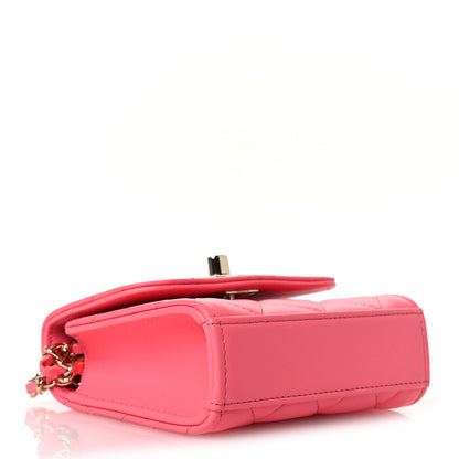 Chanel Lambskin Quilted Mini Trendy CC Chain Wallet Pink 4 of 14
