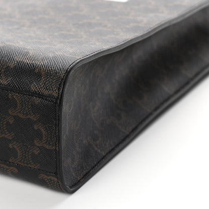 Celine Triomphe Canvas Calfskin Medium Vertical Cabas Black 5 of 10