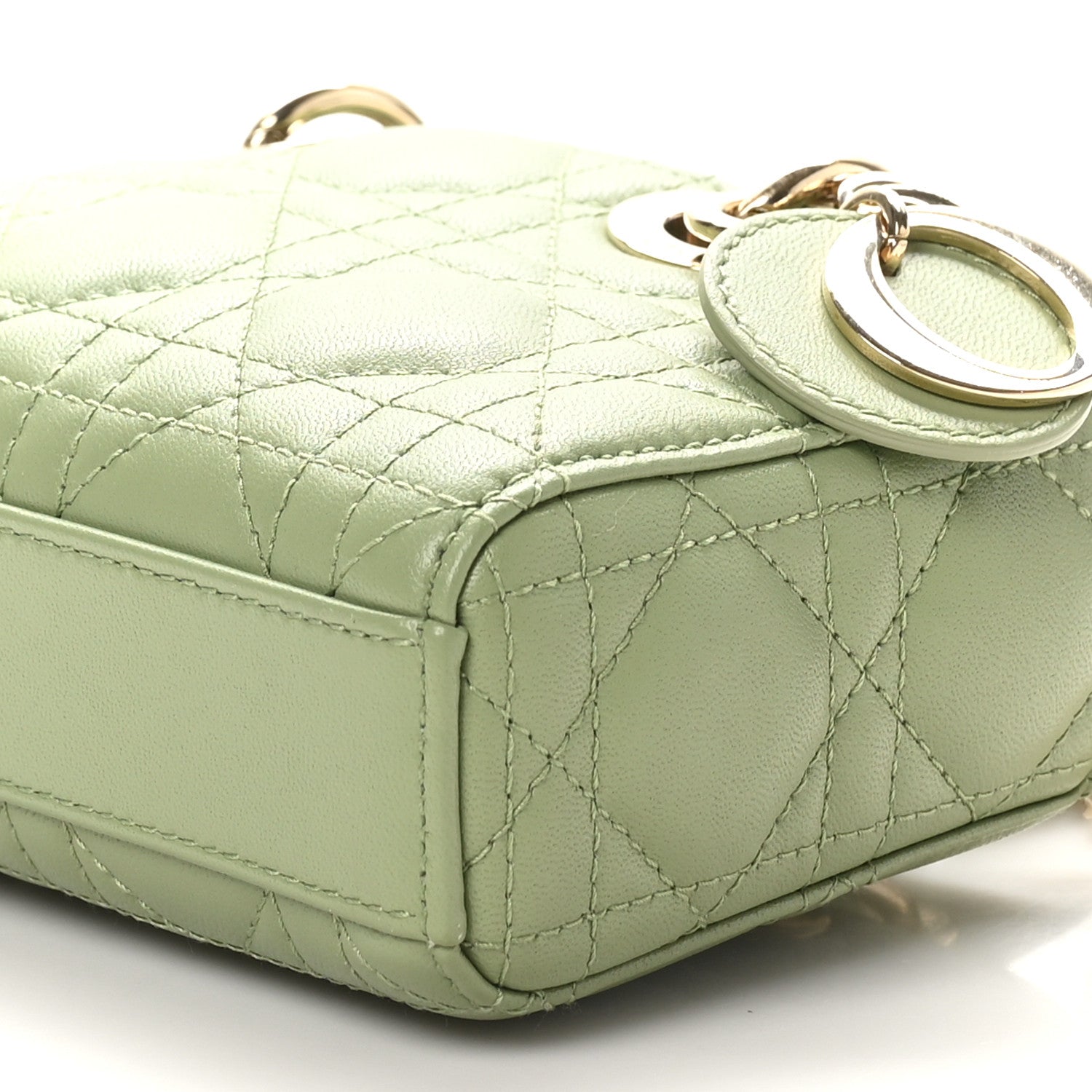 Christian Dior Lambskin Cannage Micro Lady D-Joy Peyote Green