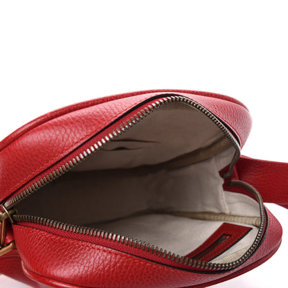 Gucci Grained Calfskin Logo Messenger Bag Hibiscus Red 5 of 10