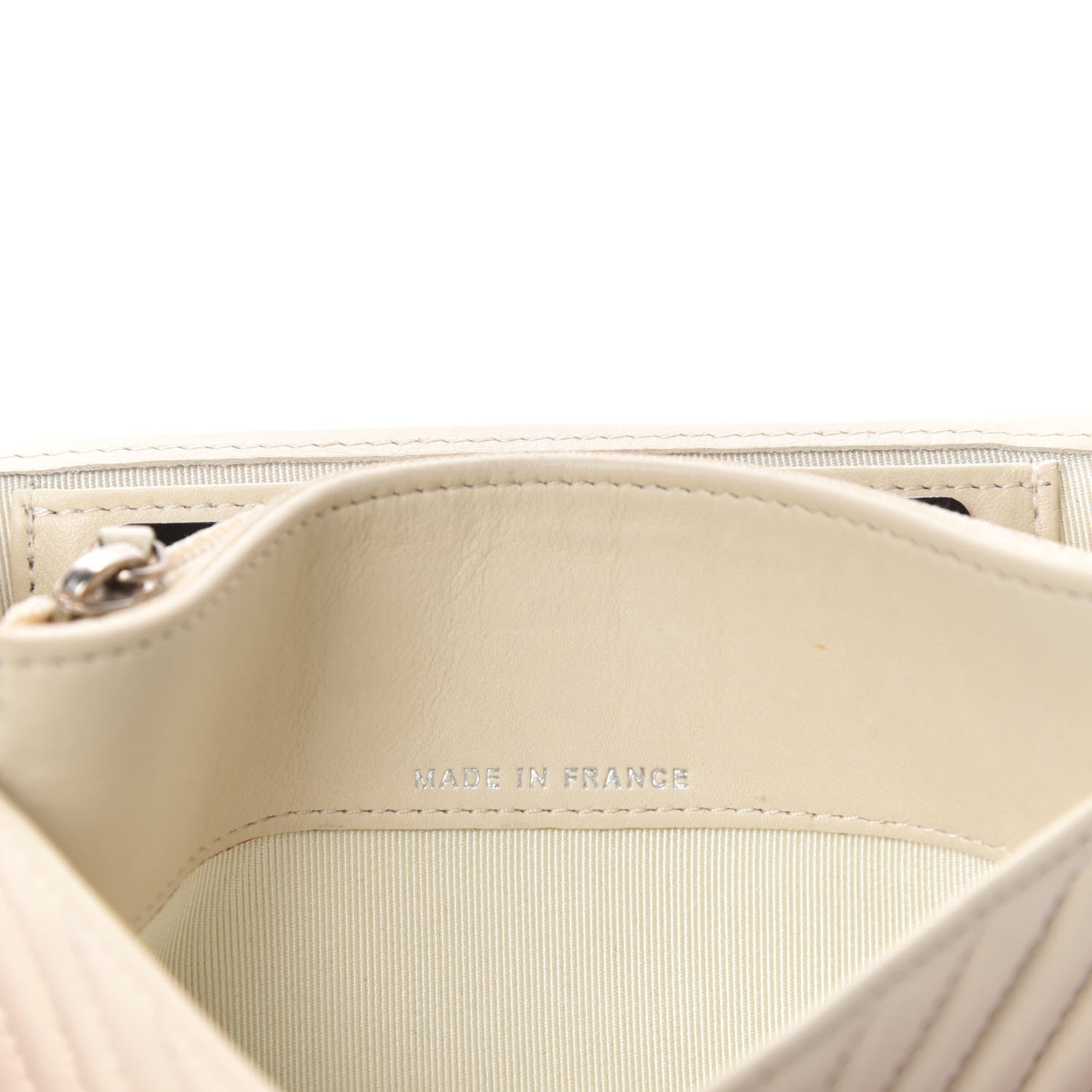 Chanel Calfskin Chevron Quilted Flap Wallet Light Beige 12 of 13
