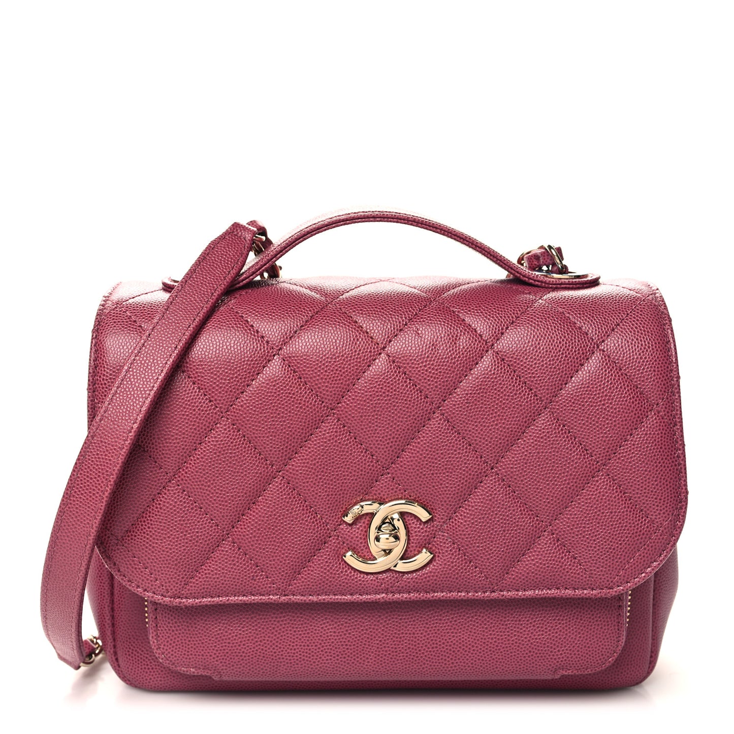 Caviar Quilted Medium Business Affinity Flap Dark Pink