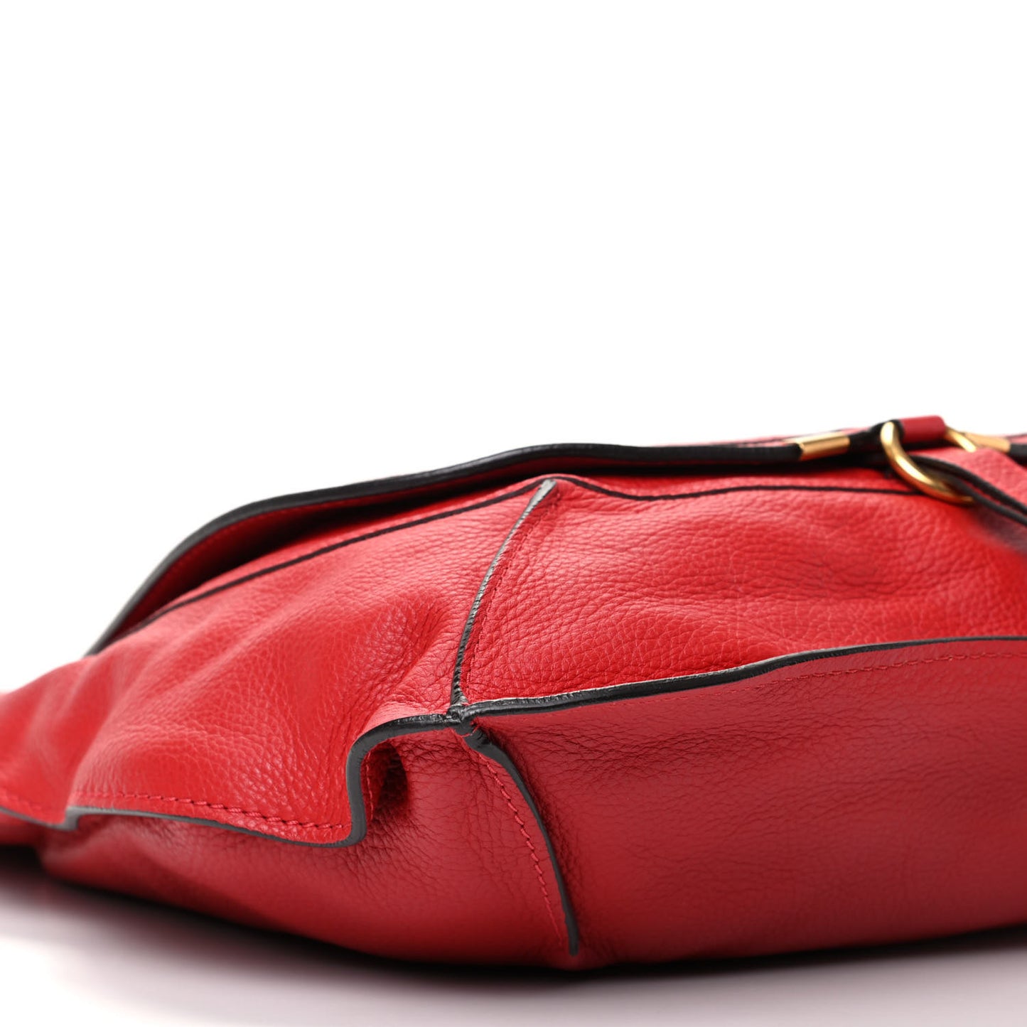 Calfskin Marcie Size Zip Satchel Plaid Red