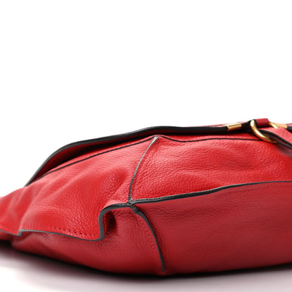 Chloe Calfskin Marcie Size Zip Satchel Plaid Red 6 of 10