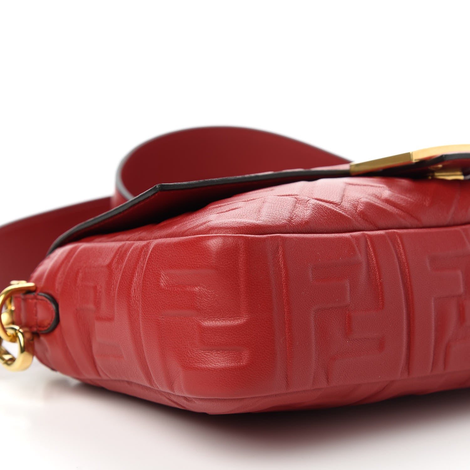 Fendi Nappa FF 1974 Embossed Baguette Fragola 6 of 10