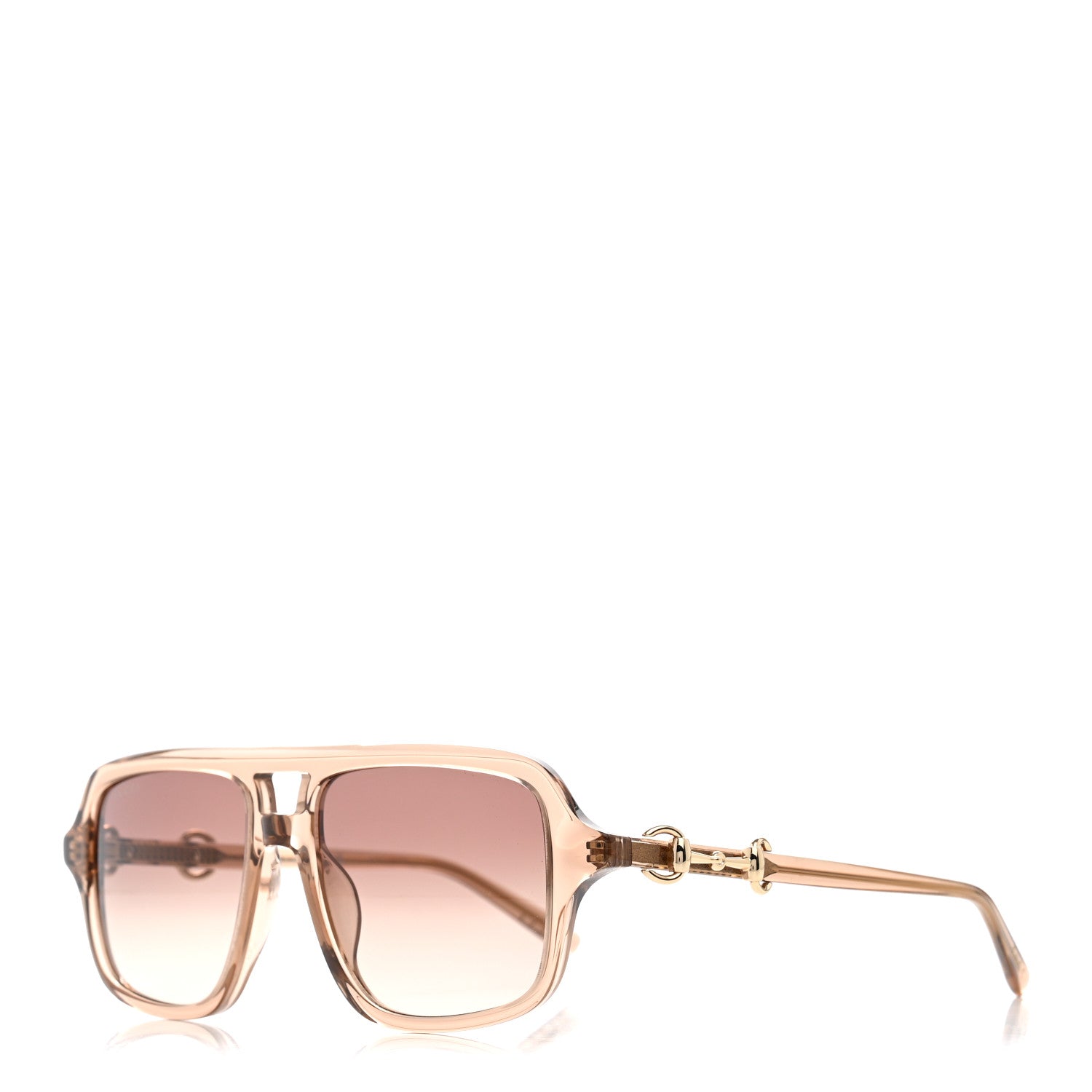 Gucci Acetate Horsebit Frame Sunglasses GG2052S Beige Transparent 1 of 9