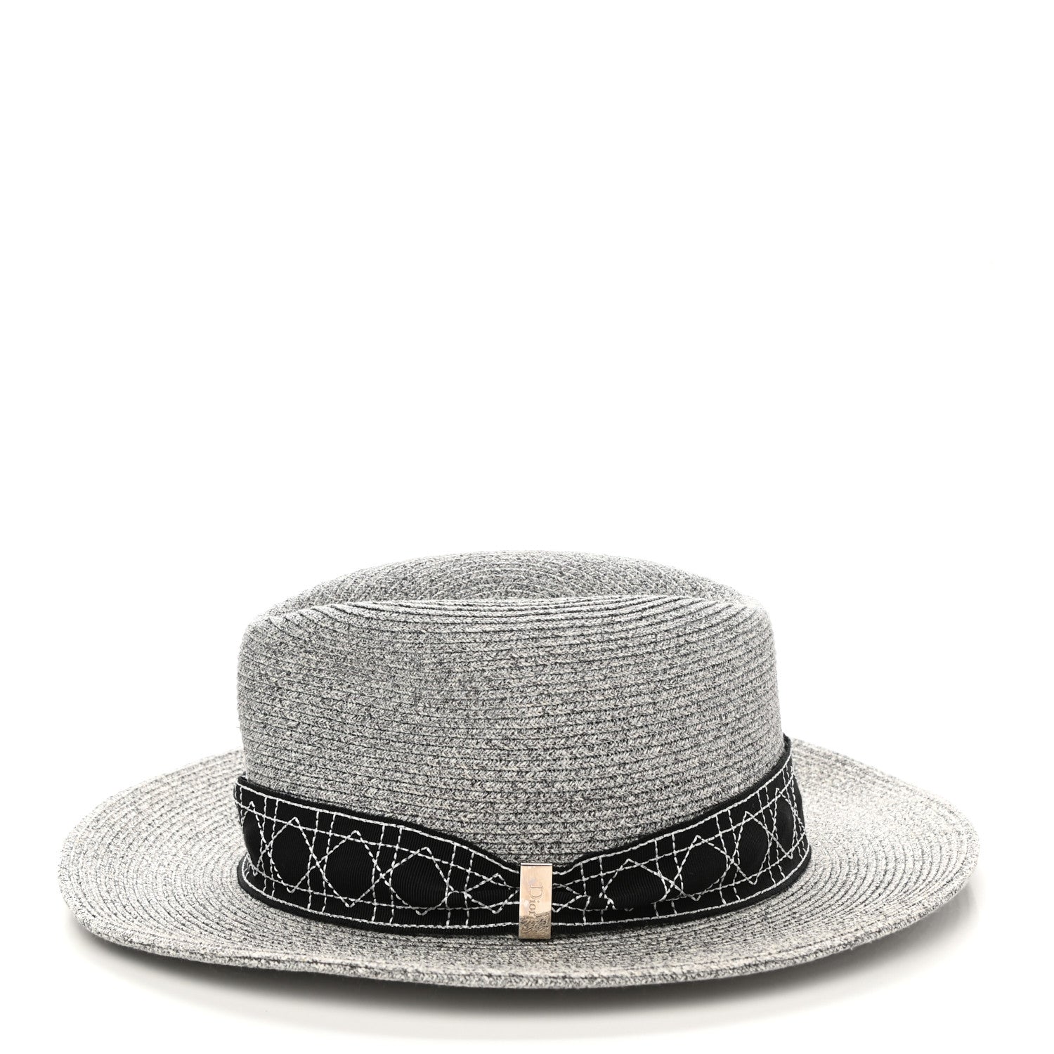 Christian Dior Paper Woven Hat 57 Grey 4 of 8