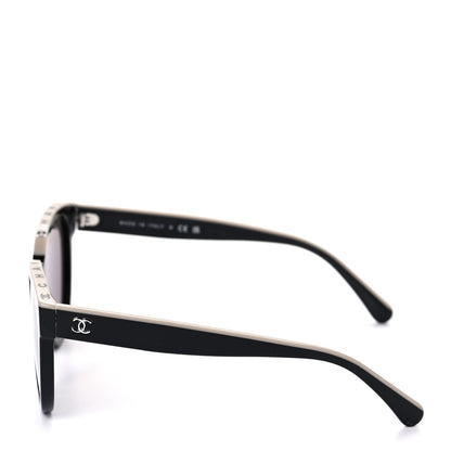 Chanel Acetate CC Butterfly Sunglasses 5414 Black Beige 3 of 6