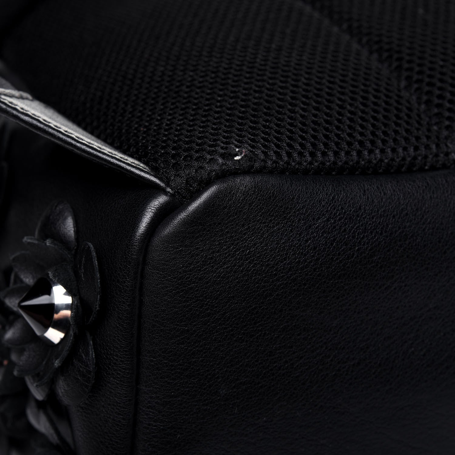 Fendi Vitello Dolce All Over Flowerland Large Backpack Black 10 of 13