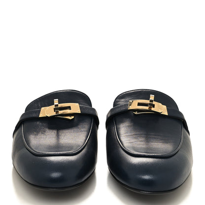 Hermes Goatskin Oz Mules 39 Bleu Martitime 2 of 8