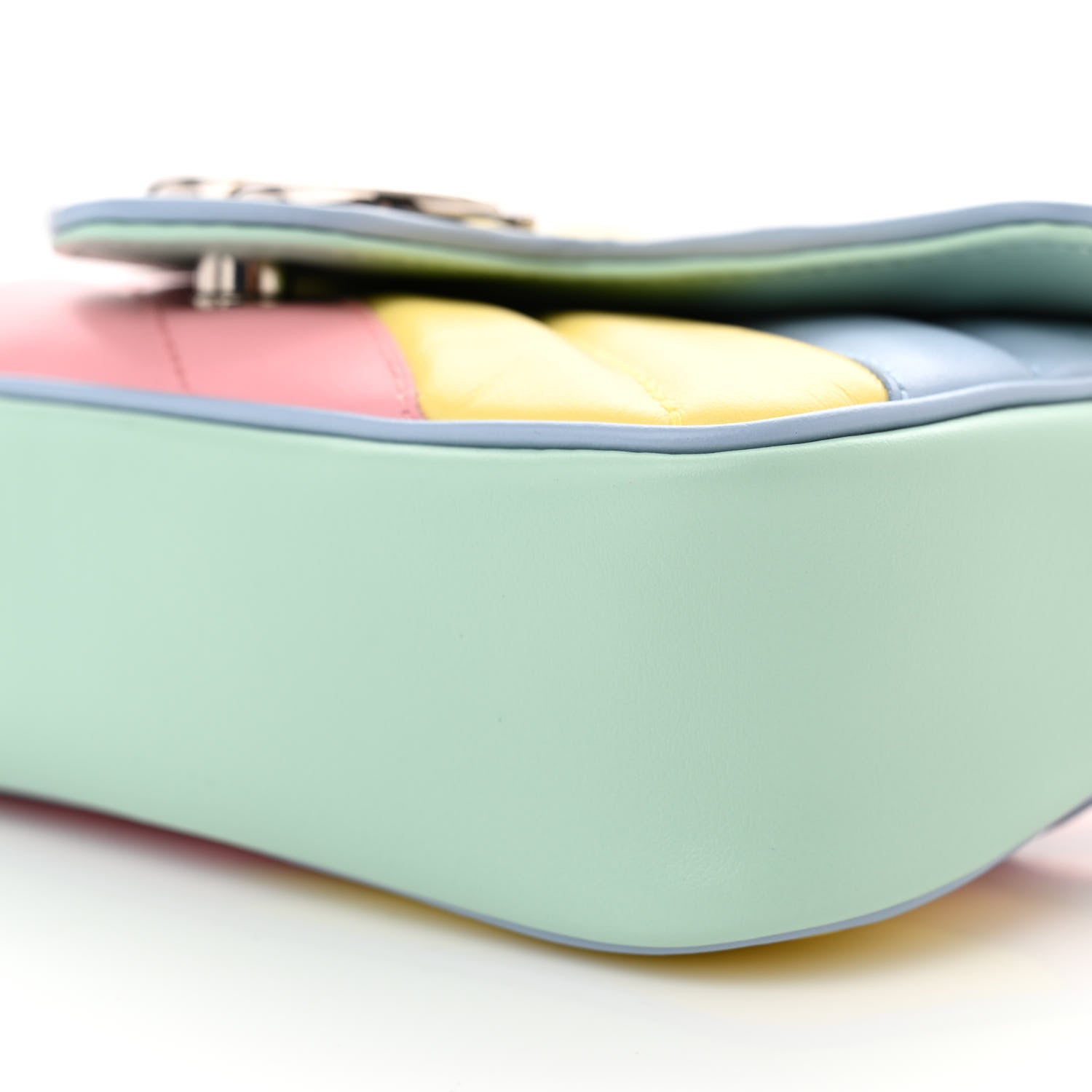 Gucci Calfskin Matelasse Diagonal Super Mini GG Marmont Shoulder Bag Multicolor Pastel 10 of 11