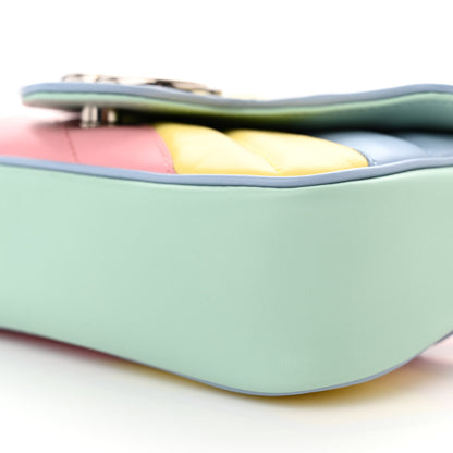 Gucci Calfskin Matelasse Diagonal Super Mini GG Marmont Shoulder Bag Multicolor Pastel 10 of 11