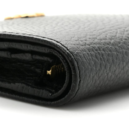 Gucci Pebbled Calfskin GG Marmont Card Case Black 12 of 13