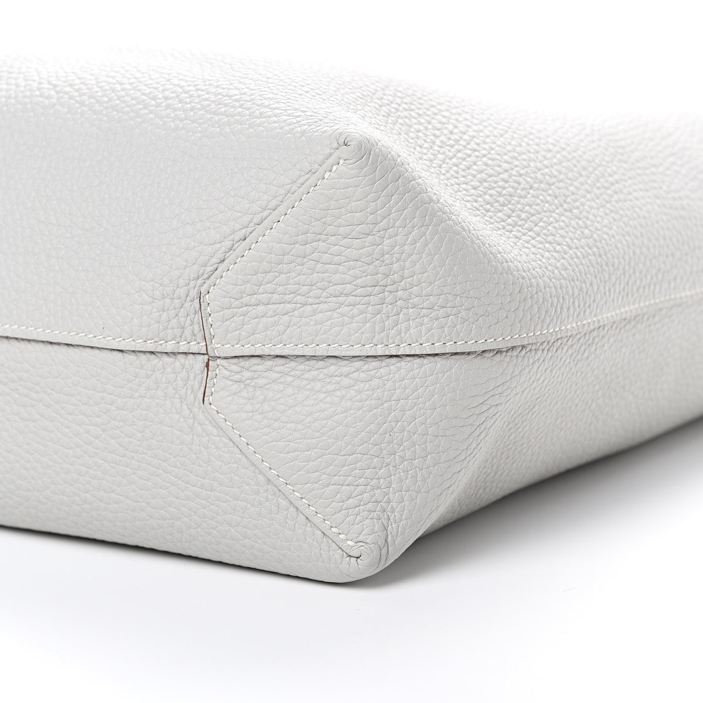 Taurillon Clemence Double Sens 36 Reversible Tote Gris Perle Orange