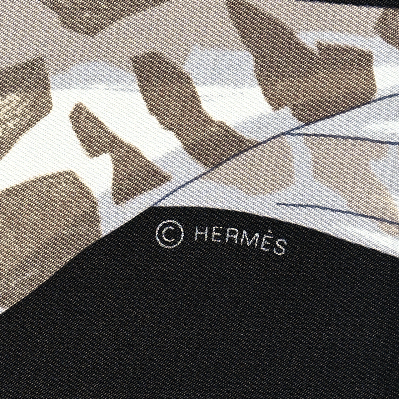 Hermes Silk Story Scarf 90 Marron Black Jaune Multicolor 4 of 6