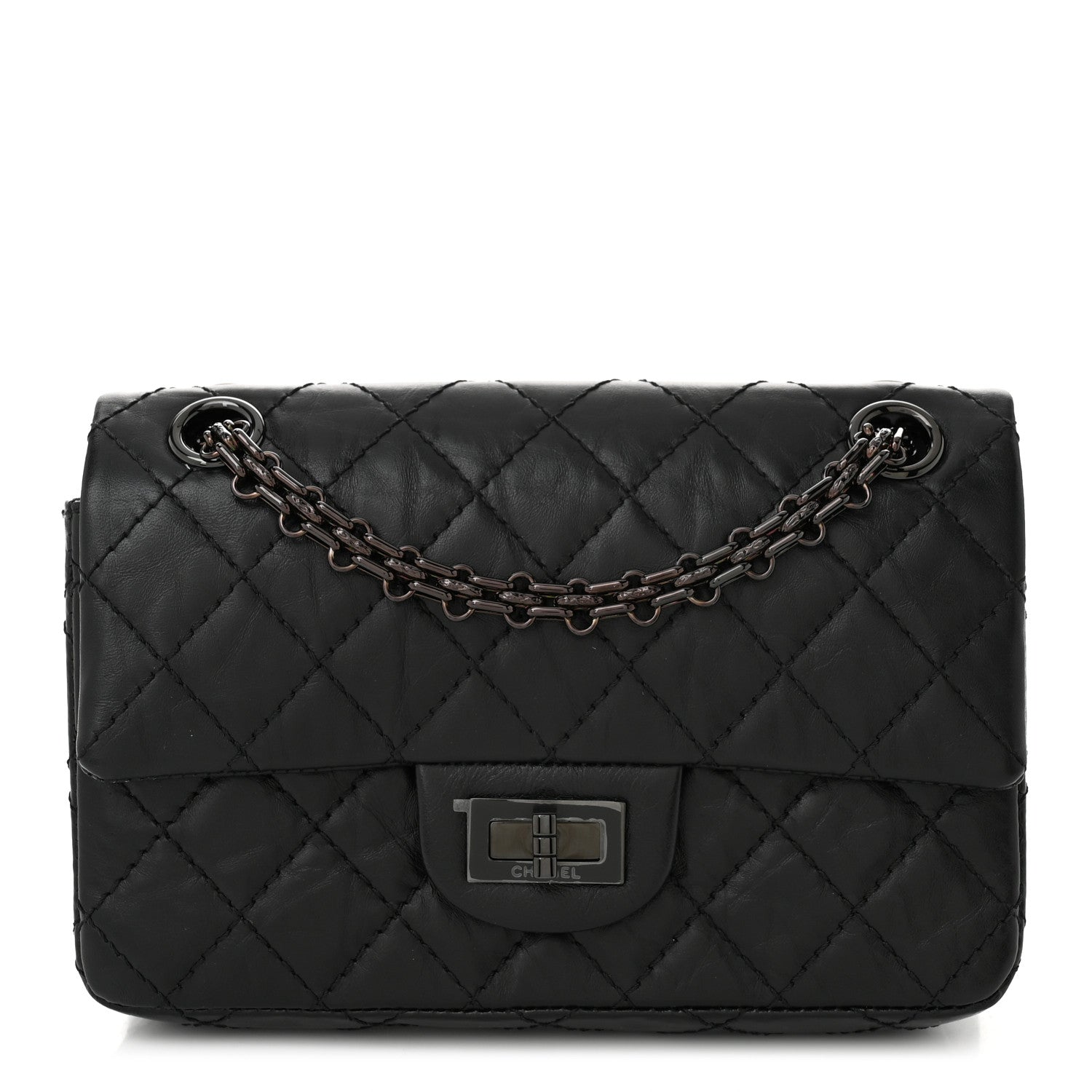 Chanel Aged Calfskin Quilted 2.55 Reissue Mini Flap So Black 1 of 10