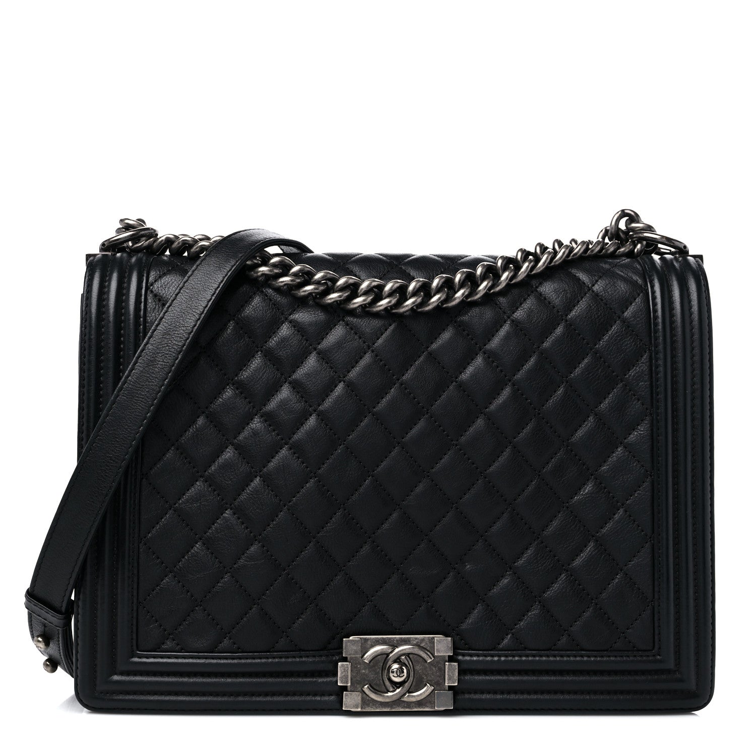 Chanel Calfskin Quilted Large Boy Flap Black 1 of 10