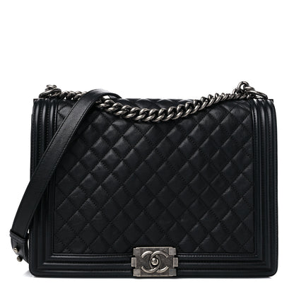Chanel Calfskin Quilted Large Boy Flap Black 1 of 10