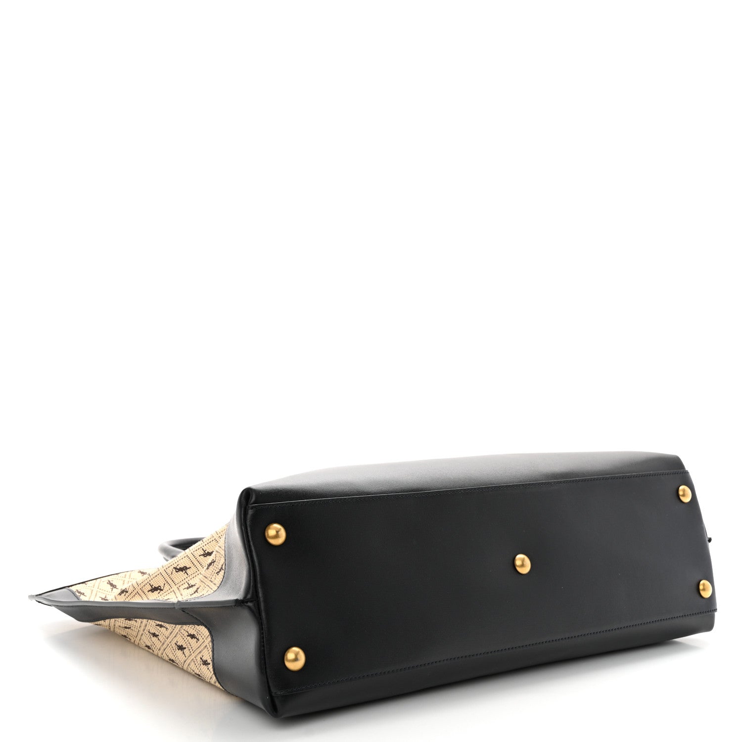 Saint Laurent Canvas All-Over Monogram Cabas Tote Beige Black 4 of 10