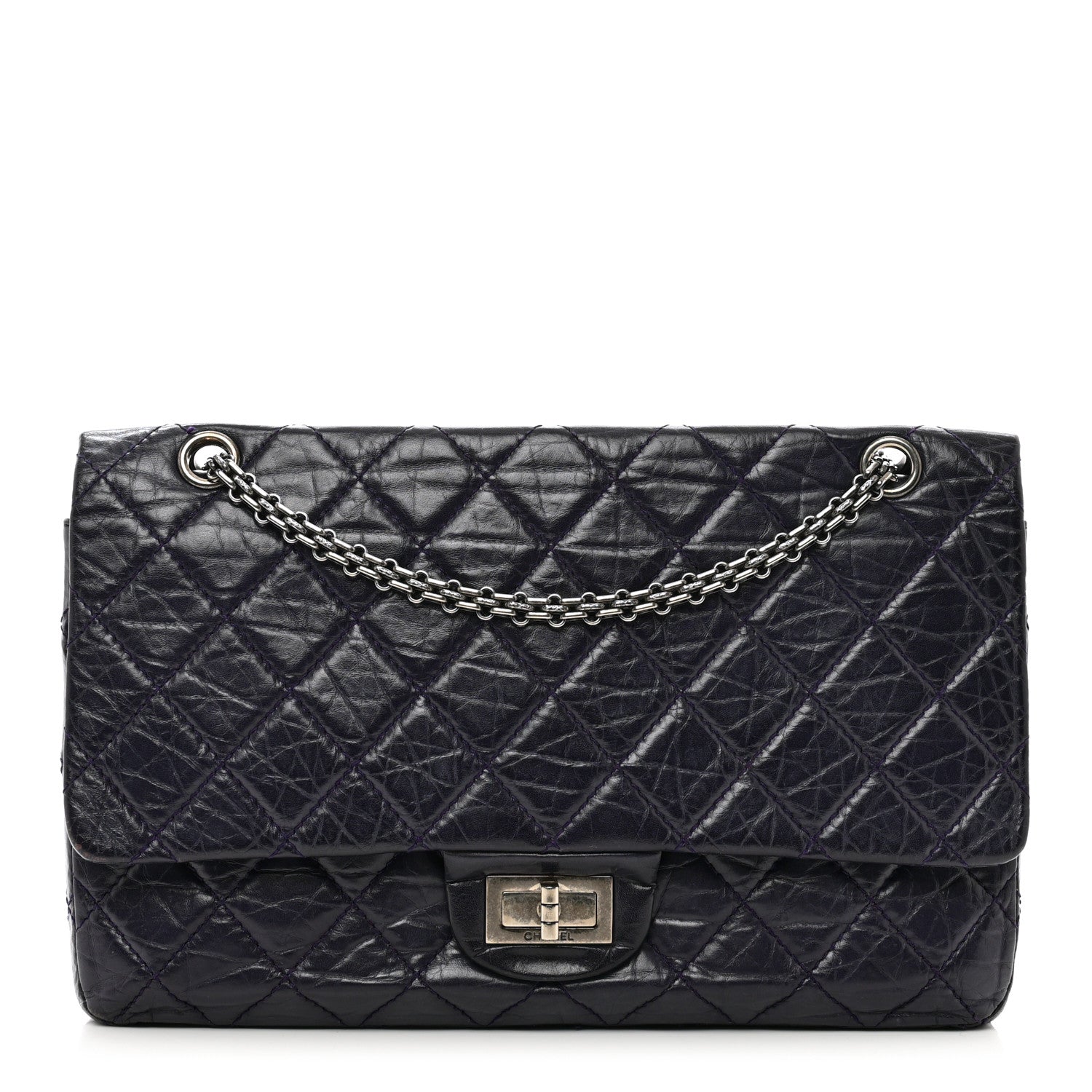 Chanel Aged Calfskin Quilted 2.55 Reissue 227 Flap Dark Purple 1 of 11