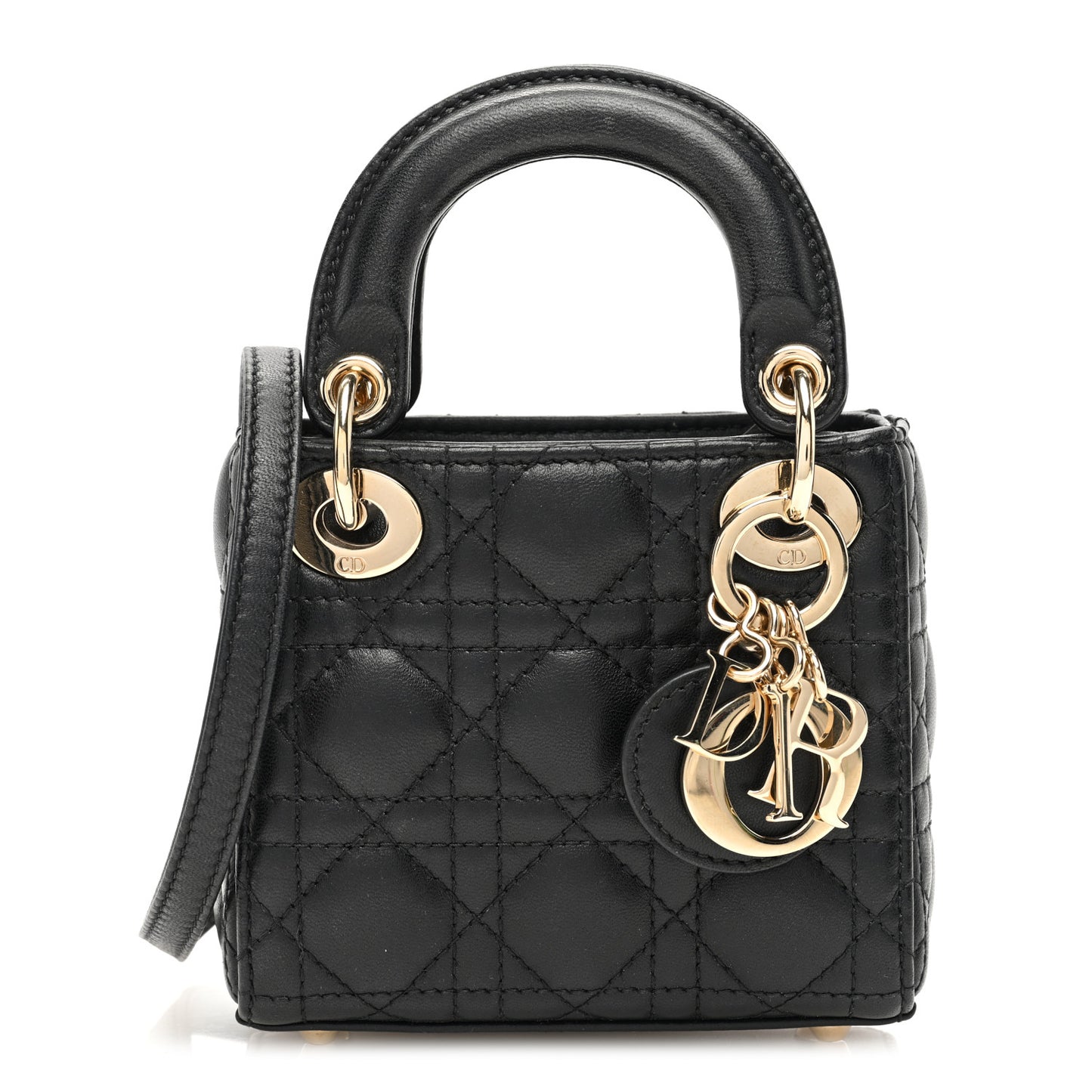Lambskin Cannage Micro Lady Dior Black