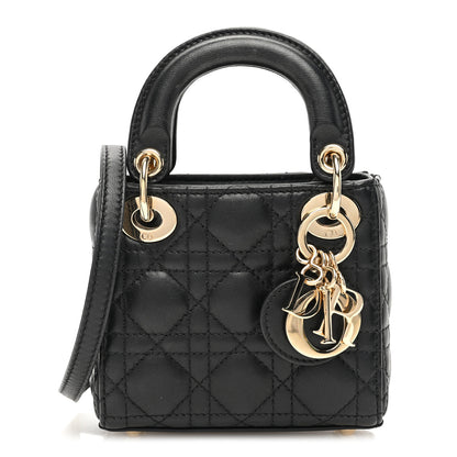Christian Dior Lambskin Cannage Micro Lady Dior Black 1 of 9