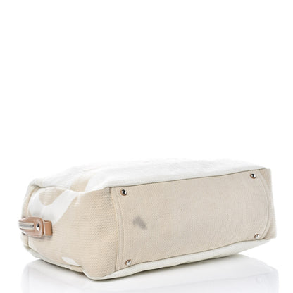 Chanel Canvas Maxi Bowling Bag White Beige 4 of 11