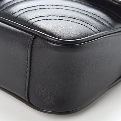 Gucci Calfskin Matelasse Mini GG Marmont Shoulder Bag Black 6 of 10