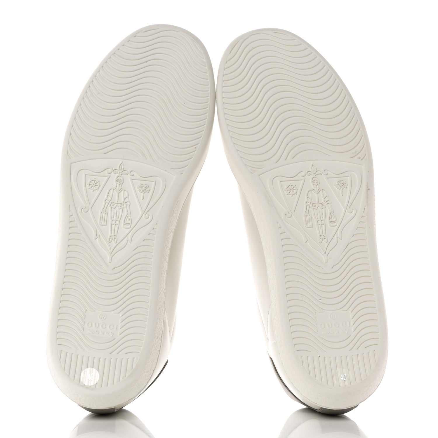 Gucci Calfskin Interlocking G Perforated Womens Ace Sneakers 40 White Grey Sky 5 of 9