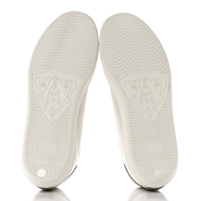 Gucci Calfskin Interlocking G Perforated Womens Ace Sneakers 40 White Grey Sky 5 of 9
