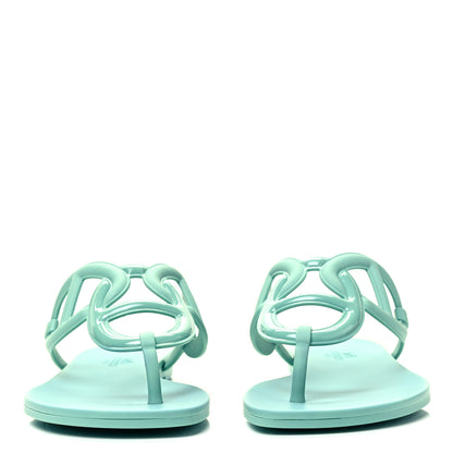Hermes Rubber Womens Egerie Sandals 39 Vert Embrun 2 of 7