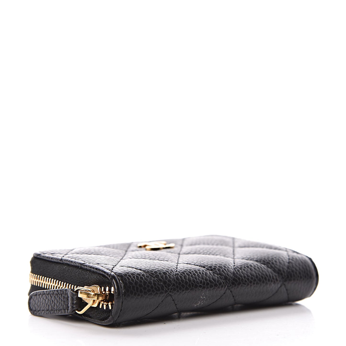 Caviar Quilted Zip Coin Purse Black
