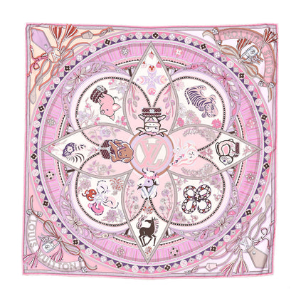 Louis Vuitton Silk Superstition LV Square Scarf Rose Clair 1 of 6