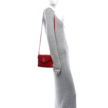 Saint Laurent Calfskin Y Quilted Monogram Toy Loulou Crossbody Bag New Lipstick 2 of 10